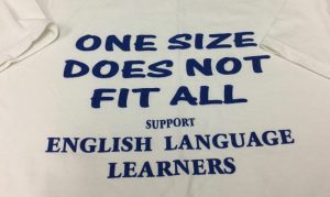 Early advocacy t-shirt from NJTESOL/NJBE archives