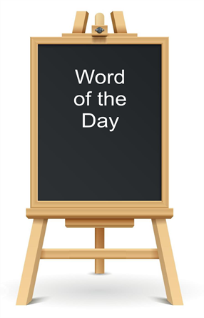 word of the day on a blackboard