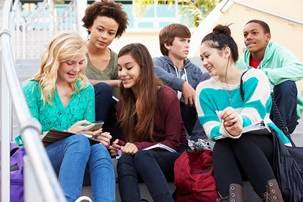 teen students talking