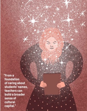 Book Cover text from a foundation of caring about students’ names, teachers can build a broader sense of cultural capital.