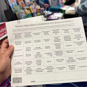 Bingo card for exhibitor and sponsor checklist