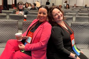 Maria Cecilia Vila Chave and Maggie Churchill taking a moment to relax