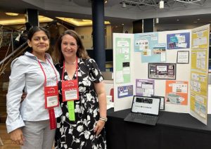 poster presenter and a volunteer