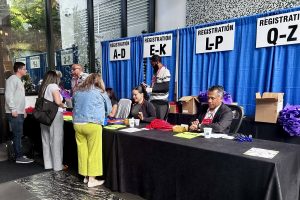 attendees signing in