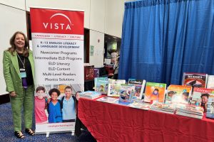 table with Vista books