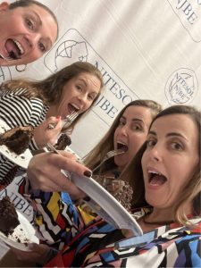 teachers eating the chocolate cake