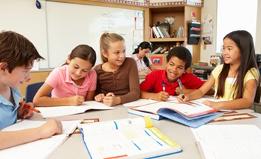 students collaborating