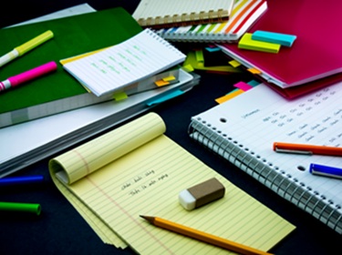 notebooks and pencils